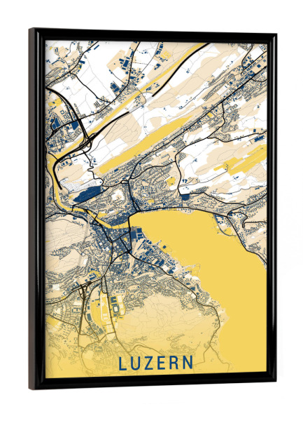 Poster mit schwarzem Rahmen "Citymap von Luzern" artboxONE - Städte / Weitere,Kartografie