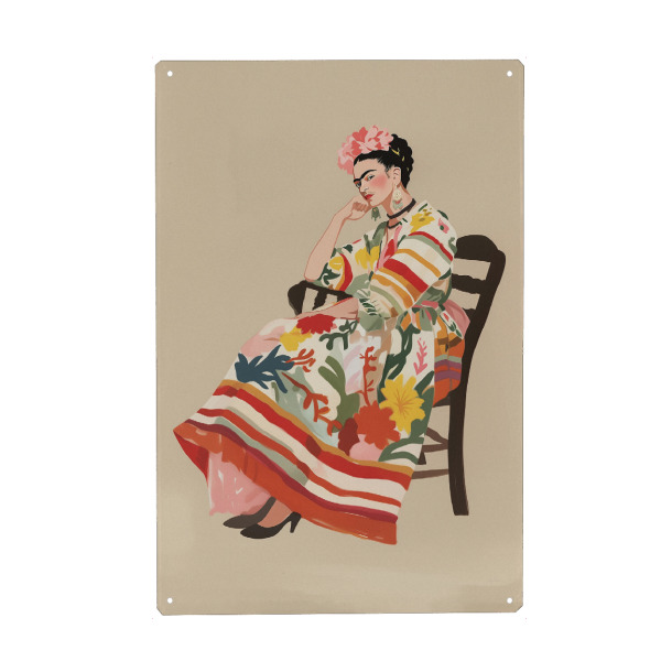 Holzbild "Frida Blumige Eleganz" artboxONE - Floral,Menschen,Fashion