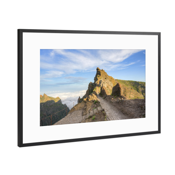 Poster mit Rahmen Schwarz (Metallic) "Madeira Blick zur Himmelstreppe" artboxONE - Natur,Reise,Reise / Länder