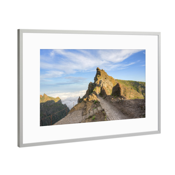 Poster mit Rahmen Silber "Madeira Blick zur Himmelstreppe" artboxONE - Natur,Reise,Reise / Länder