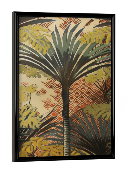 Poster mit schwarzem Rahmen "Tropische Palmen Träume" artboxONE - Natur,Floral,Abstrakt