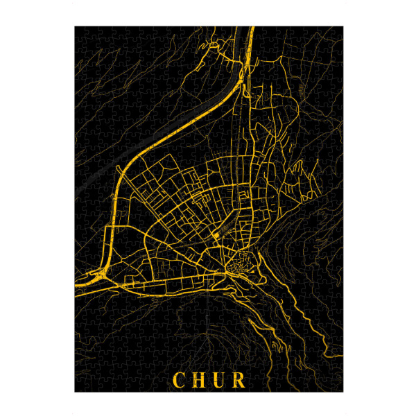 Puzzle Ravensburger "Chur Stadt - Map" artboxONE - Städte / Weitere,Kartografie