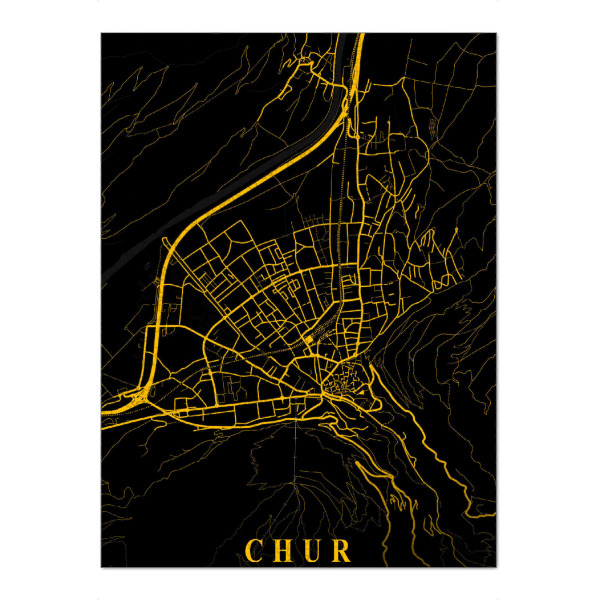 Puzzle Ravensburger "Chur Stadt - Map" artboxONE - Städte / Weitere,Kartografie
