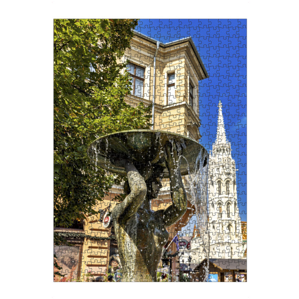 Puzzle Ravensburger "Brunnen in der Fischerbastei" artboxONE - Architektur - Budapest,Brunnen,Burgviertel,Burgpalast,Altstadt,Fischerbastei
