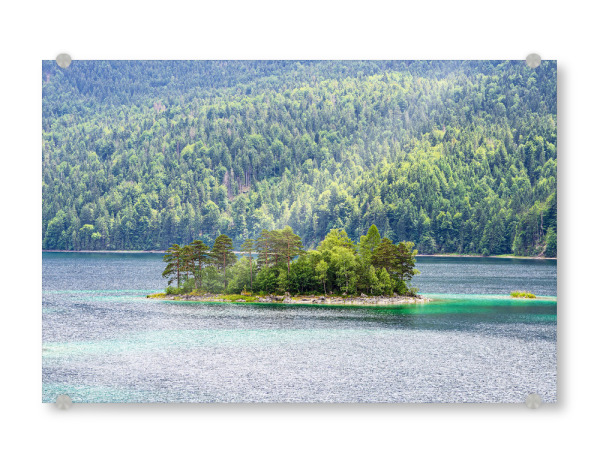 Acrylglasbild "Insel im Eibsee" artboxONE - Natur,Reise