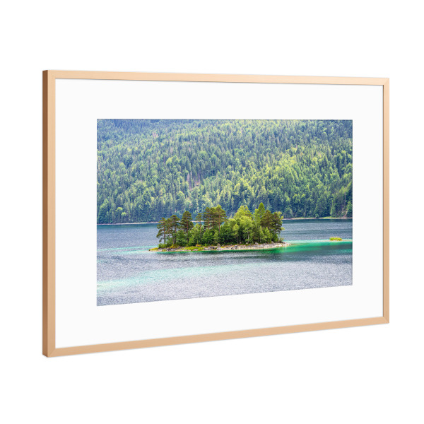 Poster mit Rahmen Kupfer "Insel im Eibsee" artboxONE - Natur,Reise