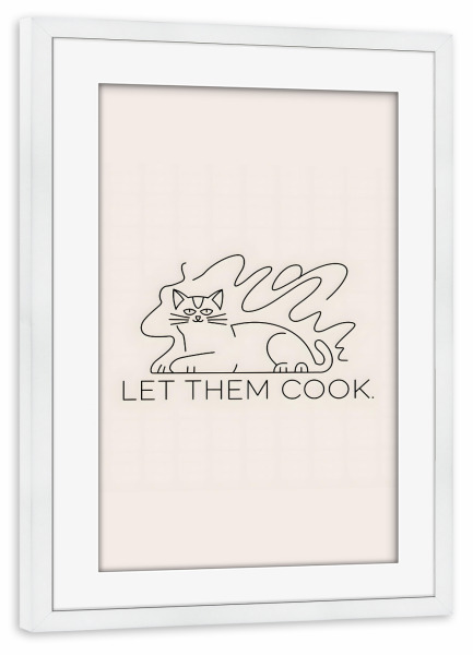 Poster mit Rahmen weiß "Lass sie kochen" artboxONE - Tiere
