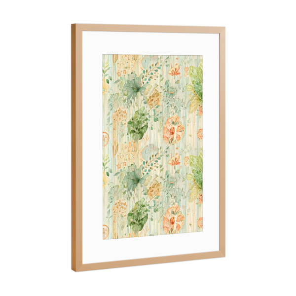 Poster mit Rahmen Kupfer "Sanfter botanischer Traum" artboxONE - Floral