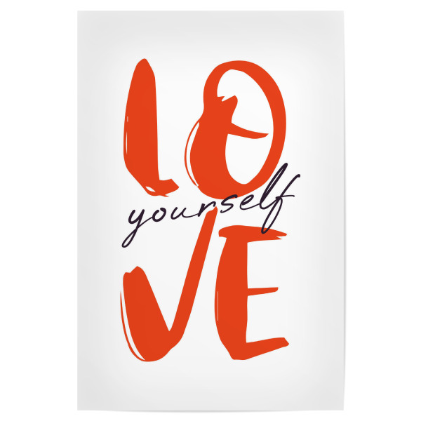 Poster "Liebe dich selbst - rot" artboxONE - Typografie,Liebe
