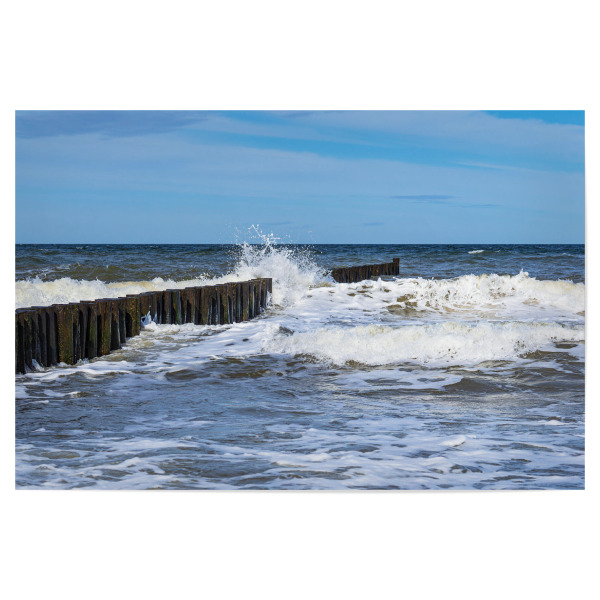 Poster 30x20 cm "Buhne und Welle" artboxONE - Natur,Reise,Reise / Strand und Meer