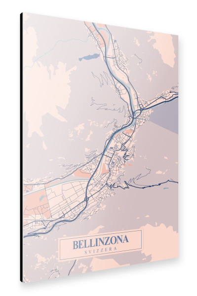 Alu-Dibond "Bellinzona CityMap" 75x50 cm artboxONE