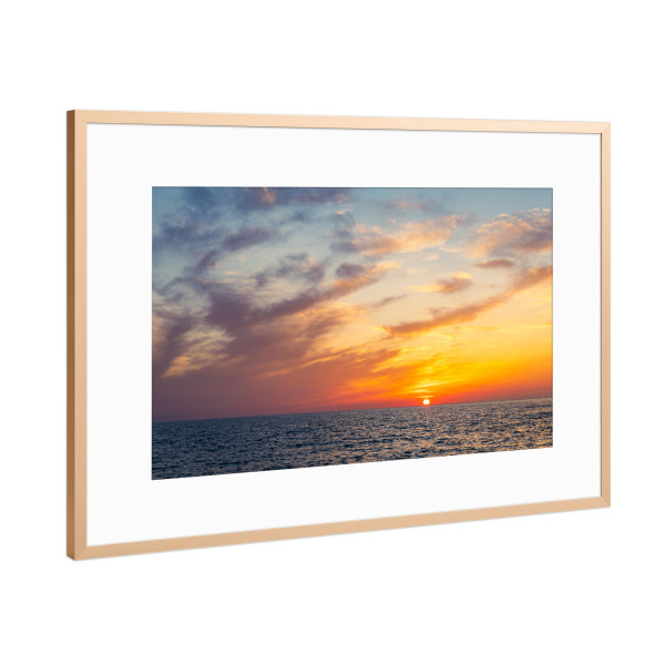 Poster mit Rahmen Kupfer "Hiddensee mit Sonnenuntergang" artboxONE - Natur,Reise,Reise / Strand und Meer