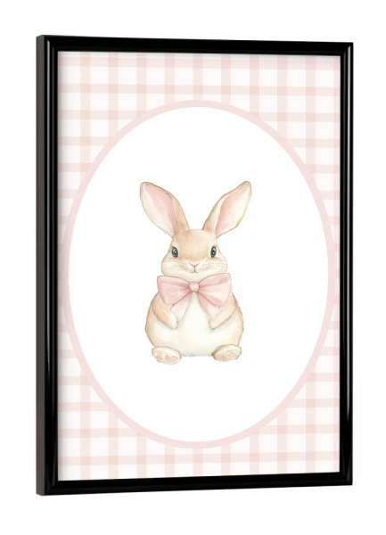 Poster mit schwarzem Rahmen "Kaninchen-Kunst" artboxONE - Für Kinder,Tiere,Für Mama