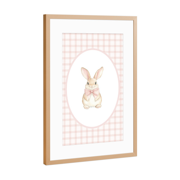 Poster mit Rahmen Kupfer "Kaninchen-Kunst" artboxONE - Für Kinder,Tiere,Für Mama