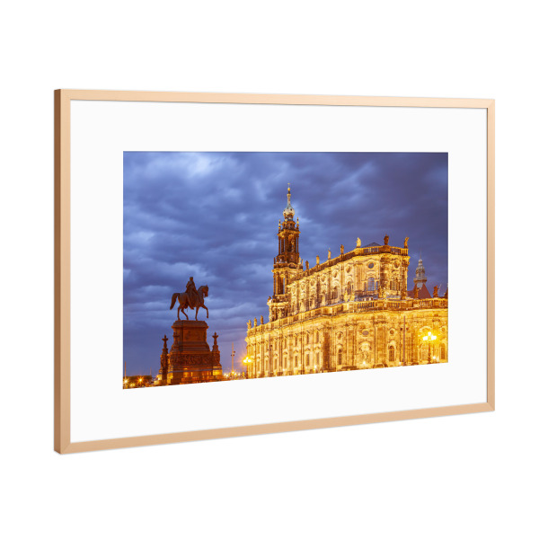 Poster mit Rahmen Kupfer "Hofkirche in Dresden" artboxONE - Reise,Architektur,Städte / Dresden