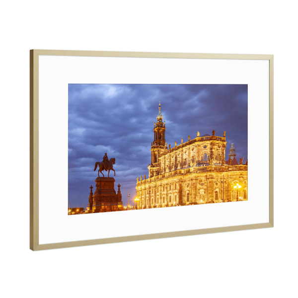 Poster mit Rahmen Gold "Hofkirche in Dresden" artboxONE - Reise,Architektur,Städte / Dresden