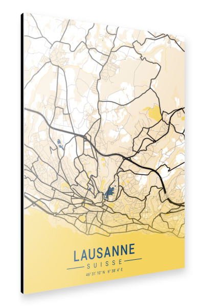 Alu-Dibond "City von Lausanne" 30x20 cm artboxONE