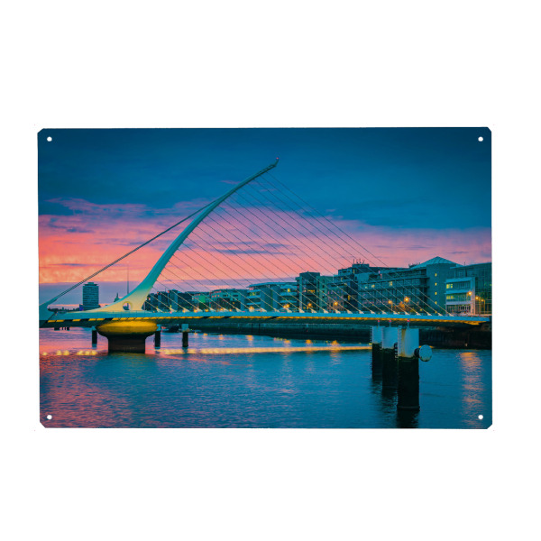 Metall Poster "Dublin in der Abenddämmerung" artboxONE - Städte,Architektur