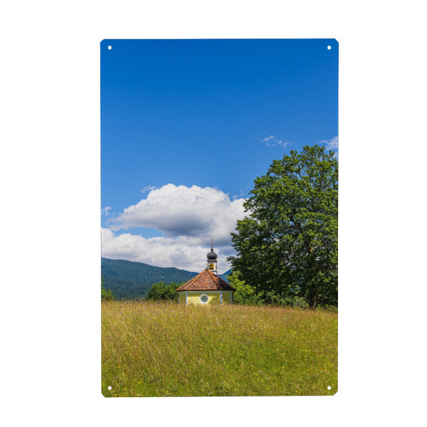 Metall Poster "Die Kapelle Maria Rast bei Krün" artboxONE - Natur,Reise,Architektur