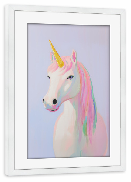 Poster mit Rahmen weiß "Einhorn Magie" artboxONE - Für Kinder,Tiere