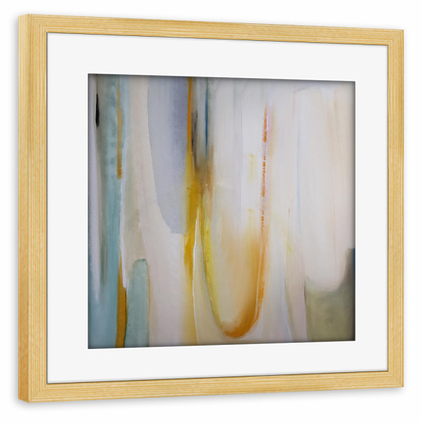 Poster mit Rahmen kiefer "Pulsieren _C" artboxONE - Geometrie - Aquarell,Malerei,Abstrakt,Geometrisch