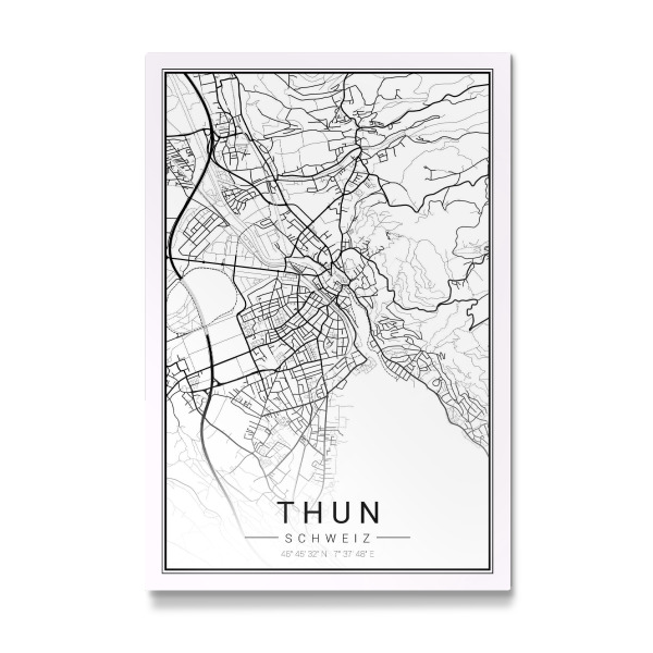 Galerie-Print "City Thun Map" 30x20 cm artboxONE