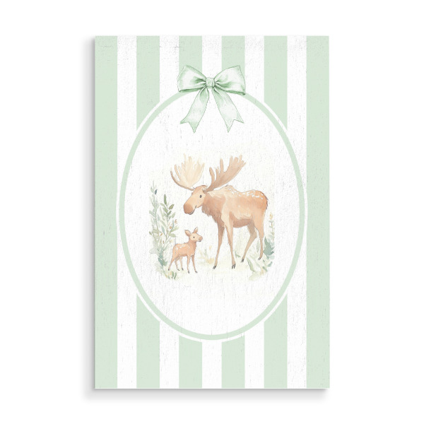 Holzbild "Elch und Kalb" artboxONE - Für Kinder,Tiere,Für Mama