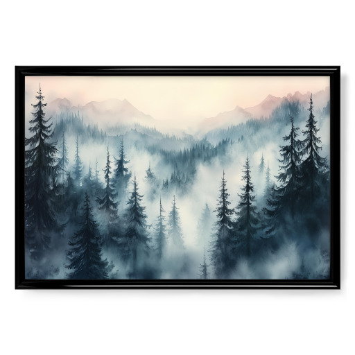 Mountain landscape in mystic fog