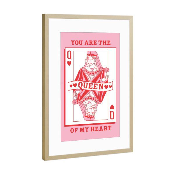 Poster mit Rahmen Gold "Königin meines Herzens, Valentin" artboxONE - Abstrakt,Liebe