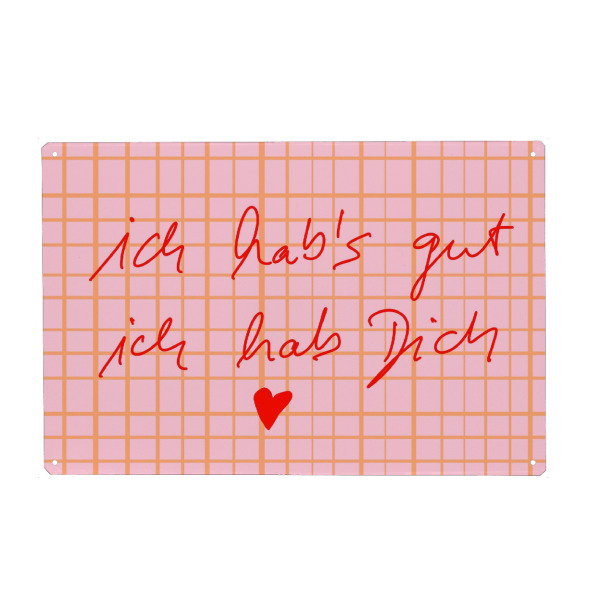 Holzbild "Ich hab's gut ich hab dich" artboxONE - Typografie,Liebe