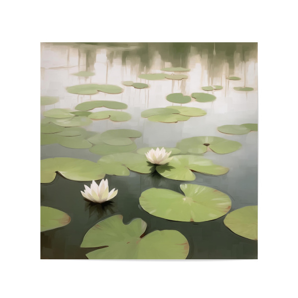 Poster 20x20 cm "Seerosen im Teich" artboxONE - Natur,Floral,Abstrakt
