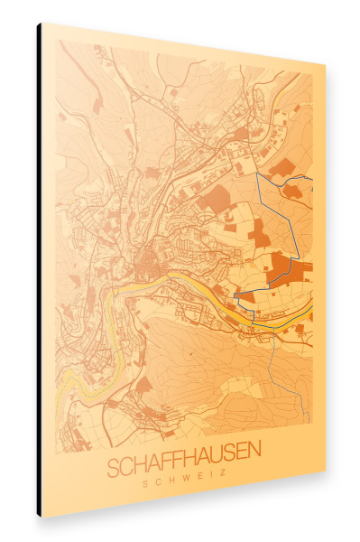 Alu-Dibond "Stadt Schaffhausen Karte" 75x50 cm artboxONE