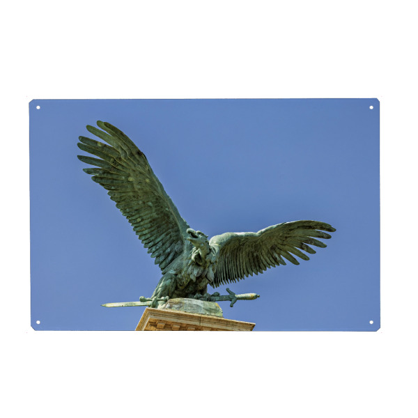 Holzbild "Adler von Budapest" artboxONE - Architektur - Budapest,Ungarn,Adler,Burgpalast,Denkmal,Statue