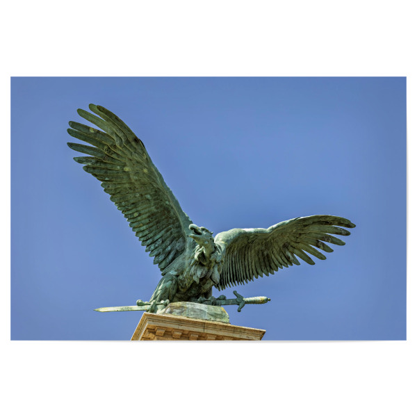 Poster 30x20 cm "Adler von Budapest" artboxONE - Architektur - Budapest,Ungarn,Adler,Burgpalast,Denkmal,Statue