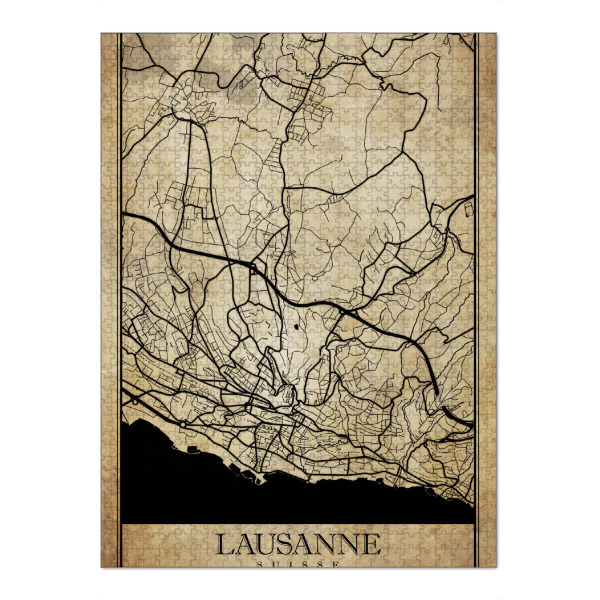 Puzzle Ravensburger "Lausanne Vintage City" artboxONE - Städte / Weitere,Kartografie