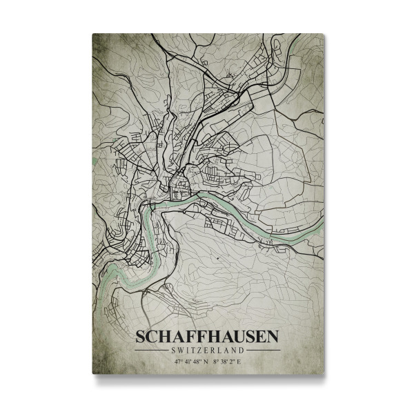 Galerie-Print "Schaffhausen Vintage CityMap" 75x50 cm artboxONE