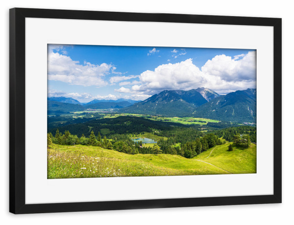 Poster mit Rahmen schwarz "Landschaft im Karwendelgebirge" artboxONE - Natur,Reise