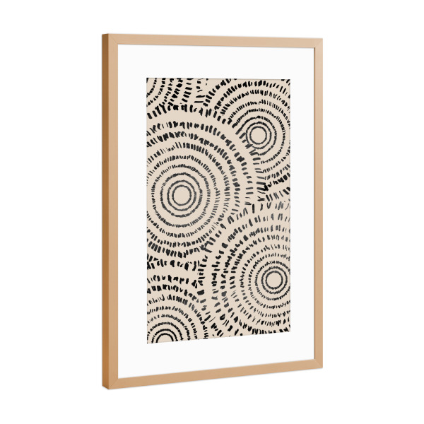 Poster mit Rahmen Kupfer "Kreis-Punkt-Kunst" artboxONE - Abstrakt,Geometrie - Kreis,Punkt,Rund,Abstrakt,Abstrakte kunst,Minimal,Minimalistisch