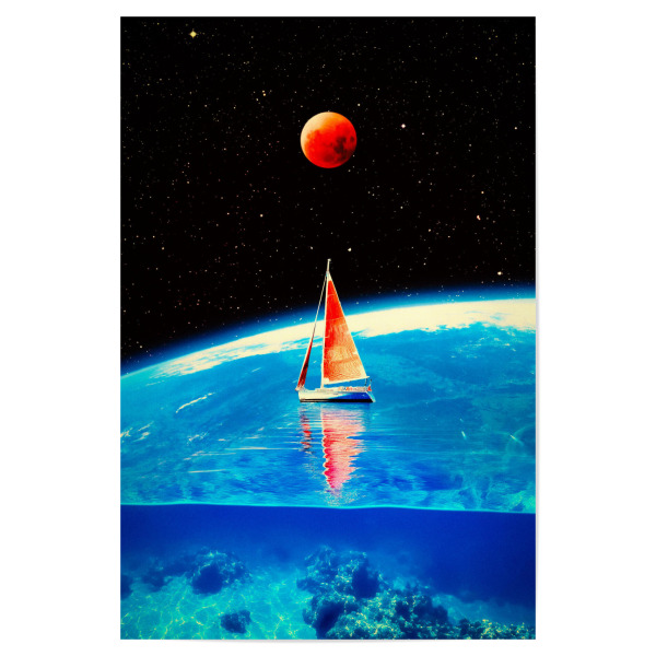 Poster 30x20 cm "Red Sail to the Cosmic Horizon" artboxONE - Natur,Reise,Galaxy