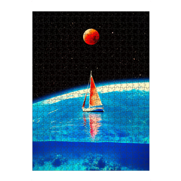 Puzzle Ravensburger "Red Sail to the Cosmic Horizon" artboxONE - Natur,Reise,Galaxy