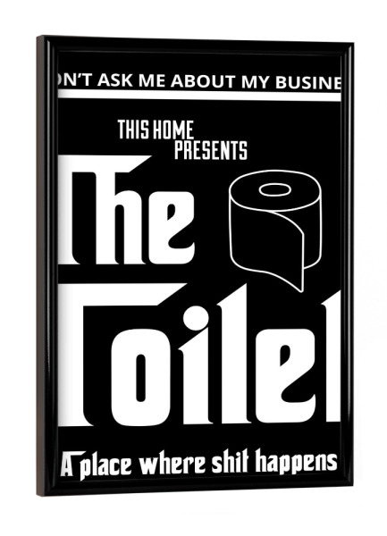 Poster mit schwarzem Rahmen "Don't ask me about my business" artboxONE - Schwarzweiß,Lustig