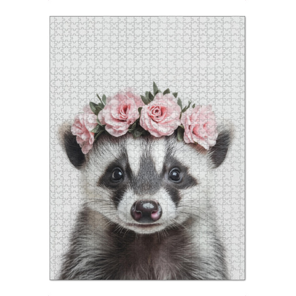 Puzzle Ravensburger "Lili Süßes Waschbär Mädchen" artboxONE - Floral,Für Kinder,Tiere