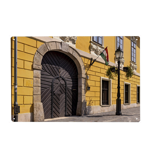 Holzbild "Burgviertel" artboxONE - Architektur - Budapest,Altstadt,Burgviertel,Tür,Tor