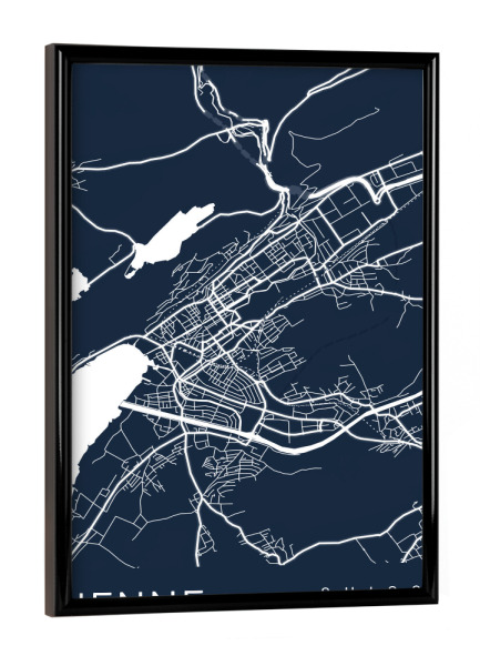 Poster mit schwarzem Rahmen "Bienne Citymap" artboxONE - Städte / Weitere,Kartografie