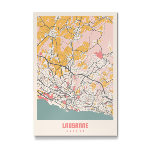 Galerie-Print "Lausanne Stadt Plan" 30x20 cm artboxONE