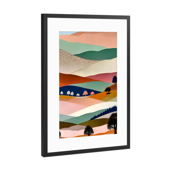 Poster mit Rahmen Schwarz (Metallic) "Strukturierte Landschaft" artboxONE - Abstrakt