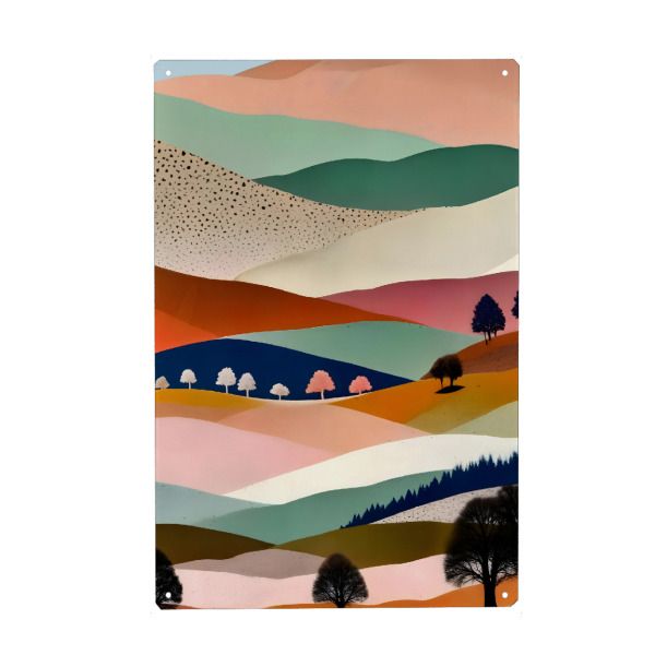 Holzbild "Strukturierte Landschaft" artboxONE - Abstrakt