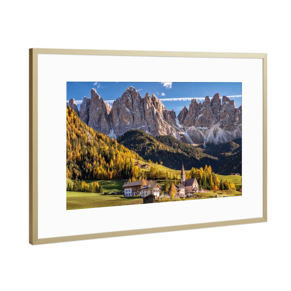 Poster mit Rahmen Gold "Herbst in Südtirol" artboxONE - Natur,Reise / Länder