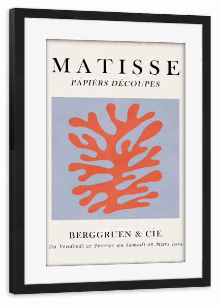 Poster mit Rahmen schwarz "Matisse Blumen B" artboxONE - Floral,Abstrakt