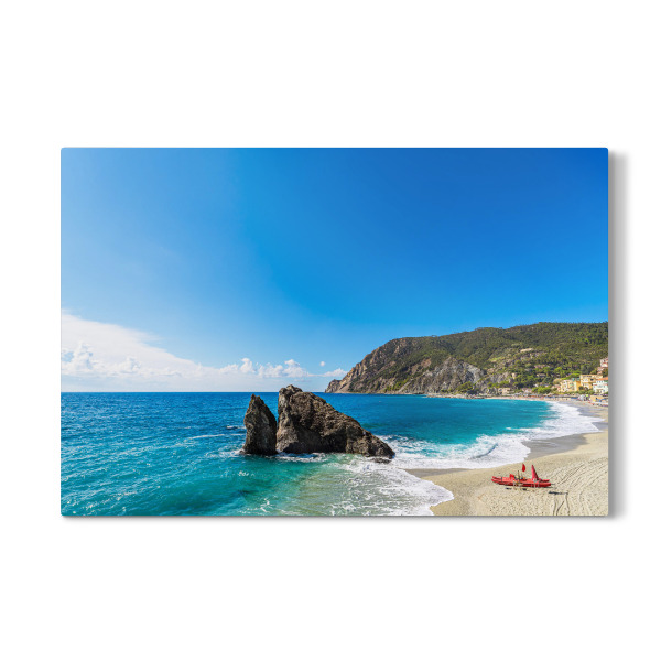 Galerie-Print "Strand in Monterosso mit Boot" 75x50 cm artboxONE